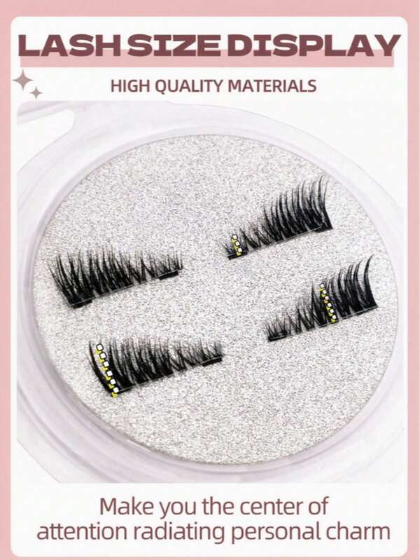 1pc Magnetic False Eyelashes, No Glue Needed, Natural Cat Eye Style, Long And Medium Length, Reusable, Suitable For Daily Makeup, Beauty Bloggers, And Party And Dining Occasions