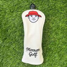 Niche American Vintage Golf Club Head Cover, Cream Base With Red Cap Portrait Embroidery, Delicate Lychee Texture PU, Anti-Collision, Professional Golf Course Use - White - View 8