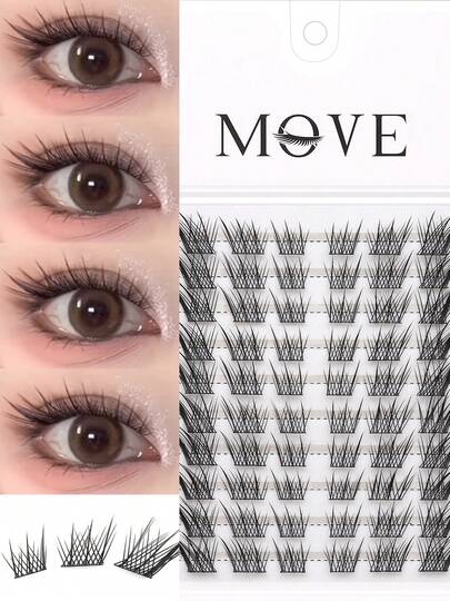 10 Rows Of 60 Clusters Of Manga-Style Fox Lashes, Single-Cluster False Eyelashes, Soft And Comfortable Thin Bands For Reusable Use, Suitable For Beginners, Applicable To All Occasions, Eyelashes, False Eyelashes, Manga False Eyelashes