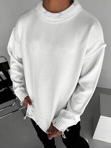 Men's Old Money Men Thickened Sweater - White - View 3