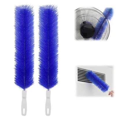 Cepillo de microfibra flexible con cabezal para quitar el polvo, reutilizable y lavable; ideal para aspas de ventiladores de techo, persianas, rejillas de ventilación de aire acondicionado e interiores de automóviles (azul, 4 unidades).