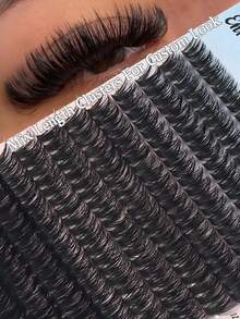 280PCS 60D D Curl DIY Lash Clusters, 8-16mm Mixed Length Natural Fluffy Volume Individual Cluster Eyelashes, Reusable Segmented Fake Lashes For Daily Makeup - D - 查看 1