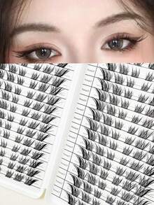 LIMEIKAI 192 Clusters Of Eyelash Clusters For Fox Eyes, Large Capacity Cat-Eye Eyelash Extensions, Natural Comic Style Lightweight Mixed Length Lashes, Eyelash Extensions At Home - View 2