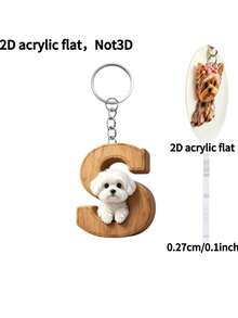 [2D Flat] 1PC 2D Acrylic Maltese Dog Letter Novelty Keychain For Women, Holiday Gift Decorative Key Pendant, Car Key Chain, Backpack Wallet Key Chain - Dog - View 22