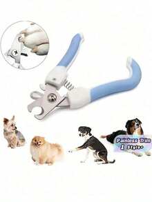 Professional Blue Stainless Steel Pet Nail Clipper Trimmer With Protective Cover, Suitable For Dogs And Cats, Non-Slip Grip, Painless Nail Trimming, Pet Nail Grinder, Manicure Tool, Home Use, Easy To Trim, Claw Care Supplies - A - View 8