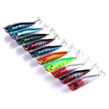 10pcs Topwater Popper Fishing Lures 3d Eyes Hard Baits Artificial Wobblers Plastic Fishing Tackle Artificial Surface Bait - Multicolor - View 1
