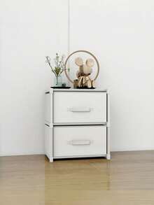 1pc Minimalist Multi-Color Fabric Drawer Cabinet, Black/Grey/White Freestanding Stackable Bedside Storage Rack, Metal Frame Space-Saving Vanity Cabinet, Suitable For Dorm, Apartment And Bedroom, Back To School And Moving Essentials, Laundry Room And Home Daily Storage - Multicolor - View 8