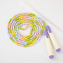 1pc Dual-Color Bamboo Joint Jump Rope, Cartoon Non-Slip Handle For Comfortable Grip, Segmented Bamboo Joint Structure Flexible And Anti-Break, Effectively Prevents Rope Tangling And Knotting. Adjustable Rope Length, Suitable For Daily Exercise, Racing Competitions, Lightweight Durable And Easy To Store, Ideal For Home And Campus Sports, Helps Effortless Jump Rope, Scientific Exercise To Improve Fitness. - Multicolor - View 6