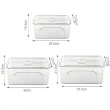 3/4PCS Fridge Organizer Clear Plastic Storage Box With Lid Fridge Cabinet Organizer Kitchen Container - View 4