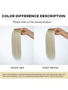 Women's Thick Invisible Clip-In Hair Extensions - Synthetic Hair Pieces, Short Straight Voluminous, Platinum Blonde & Multi-Color Options, Suitable For Thin Hair And Daily Styling - White - View 3
