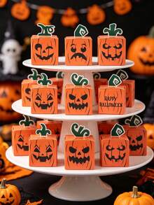 24 Stück Halloween Kürbis Süßigkeiten Boxen, Kürbis Orange Happy Halloween Papier Geschenkboxen, Halloween Party Favor Boxen, Trick Or Treat, Baby Shower Dekoration, Halloween Geburtstag Mini Snack Boxen, Herbst Ernte, Herbst Deko, Herbst Dekoration, Halloween Dekoration, Halloween Party Dekoration, Halloween Geschenk, Tisch Deko, Party Zubehör, Party Favor - Kürbisorange - Übersicht 2