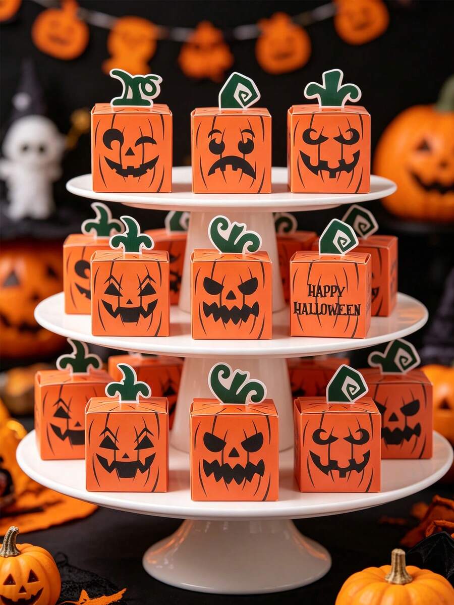 24 Stück Halloween Kürbis Süßigkeiten Boxen, Kürbis Orange Happy Halloween Papier Geschenkboxen, Halloween Party Favor Boxen, Trick Or Treat, Baby Shower Dekoration, Halloween Geburtstag Mini Snack Boxen, Herbst Ernte, Herbst Deko, Herbst Dekoration, Halloween Dekoration, Halloween Party Dekoration, Halloween Geschenk, Tisch Deko, Party Zubehör, Party Favor