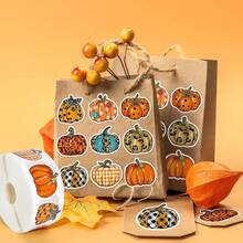 500pcs Cartoon Pumpkin Doodle Stickers, Large 3cm Asymmetrical Hand-Drawn Pumpkin Pattern, Holiday Party Gift DIY Decoration Labels, Suitable For Water Bottles, Cards, Envelopes, Gifts, Phone Cases, Luggage, Etc., PVC Self-Adhesive Stickers - Cartoon Hand-drawn Pumpkin - View 2