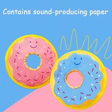 Un disque volant en forme de beignet pour animaux, léger et très durable à mordre, avec du papier sonore, peut voler très loin. C'est un jouet interactif pour chien, un jouet de compagnie, un jouet amusant et un cadeau pour les chiens. - Multicolore - Voir 8
