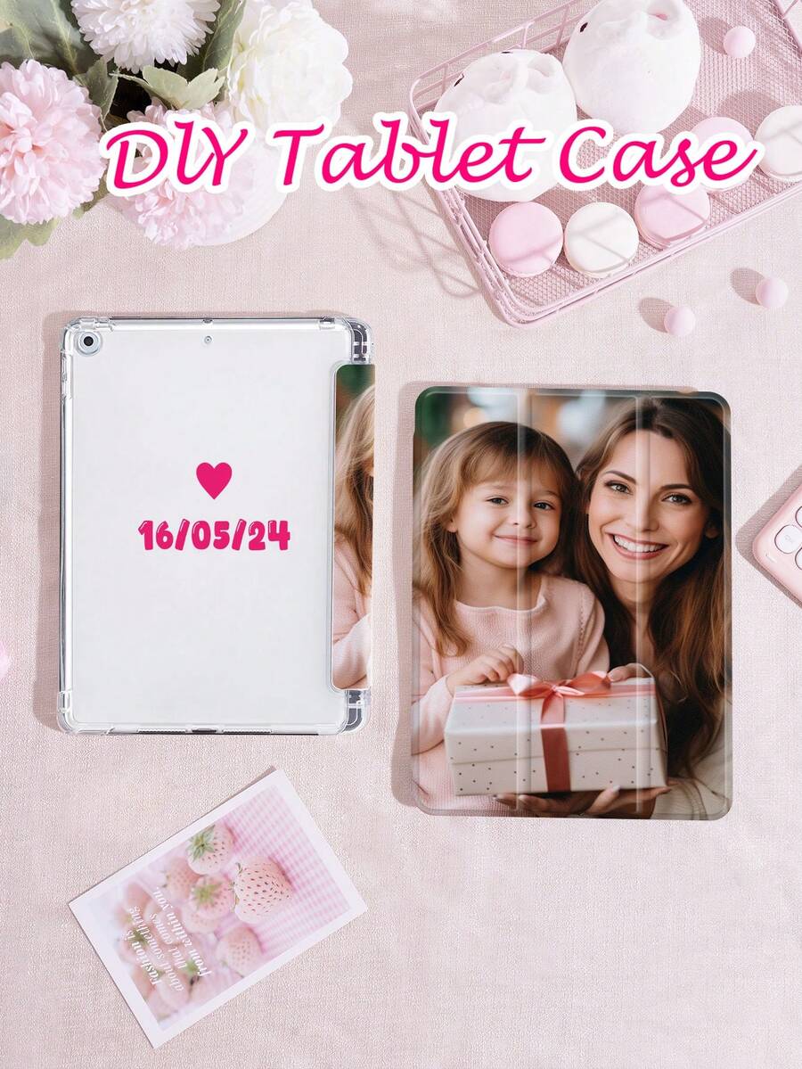 Ayotu Double-Sided Customizable Tablet Protective Case - Compatible With IPad And Tablets, Customizable With 9 Photos And Text, Suitable For IPad A16 11-Inch, 10.2-Inch, Kindle Paperwhite 12th Gen 2024 Folding Protective Case, Transparent Back, Fashionable Protective Case, Auto Sleep/Wake Function - Multicolor - View 1