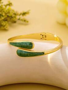 1pc Exaggerated Vintage Elegant Enamel Drip Water Drop Spring Bracelet Suitable For Party, Banquet And Daily Wear - Bracelet - View 7