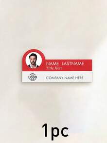 Custom Photo Name Badge, Personalized Employee Name Tag With Logo For Office, Clinic, Hospital, Restaurant & Business, Modern Professional ID Badge, Customized Staff Name Plate, Customizable Workwear Accessory, Appreciation Gift, Holiday Gift - Style a - View 11