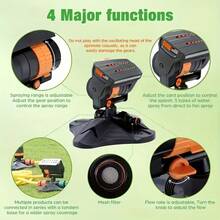 1pc Garden Sprinkler, 16 Nozzles, 180° Rotatable Adjustable Spray Head, Automatic Irrigation System, Wide Coverage, Easy Installation, No Electricity Required, Suitable For Lawn And Garden Watering - Multicolor - View 8