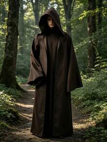 Maklulu 男士連帽長袍披風騎士風帥氣 Cosplay 套裝萬聖節服裝連帽長袍披肩 - 彩色 - 查看 8