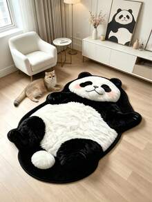 1 pieza Alfombra con patrón de panda, Alfombra de sala de estar, Alfombra, Alfombra de área, Alfombra de área pequeña, Tapete, Decoración del hogar, Alfombra grande de sala de estar, Alfombra redonda, Decoración del hogar de sala de estar, Decoración de la habitación, Alfombra lavable, Regalo de graduación - panda - Ver 2