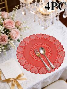 4/120pcs Hollow Gold PVC Placemats, Washable Tabletop Protector, Non-Slip Table Mat, Odorless Decorative Mat, Suitable For Restaurant, Cafe, Homestay, Fit For Holiday, Party, Gathering, Birthday, Wedding, Dinner - Multicolor - View 15