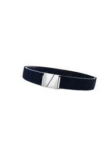 Metal Buckle Elastic Waist Belt Solid Color Versatile - Multicolor - View 5