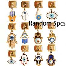 1/5/10 buc. brățară italiană din seria Evil Eye, design modular pentru confecționarea de bijuterii DIY, brățară, brățară de tobărie și alte accesorii rafinate cu pandant, cadou pentru prieteni, potrivit pentru bărbați și femei, cadou pentru soră, cadou pentru femei, perfect pentru purtare zilnică și stilizare - Multicolor - Vizualizare 14