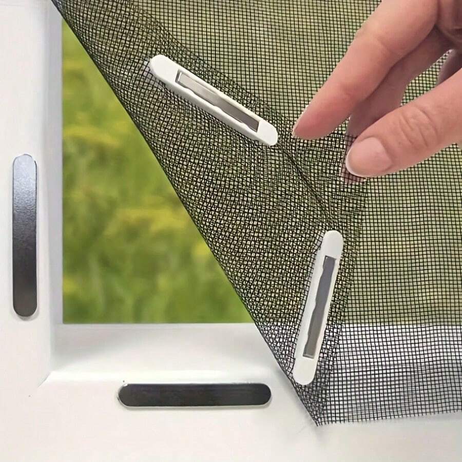 Removable Mosquito Net Window Screen, No Drilling Easy Installation, Self-Adhesive Invisible Window Screen For Home, Easy To Cut, Sliding/Rotating/Top Hanging, Suitable For Wooden/Iron Frame DIY Custom Cutting, Window Screen