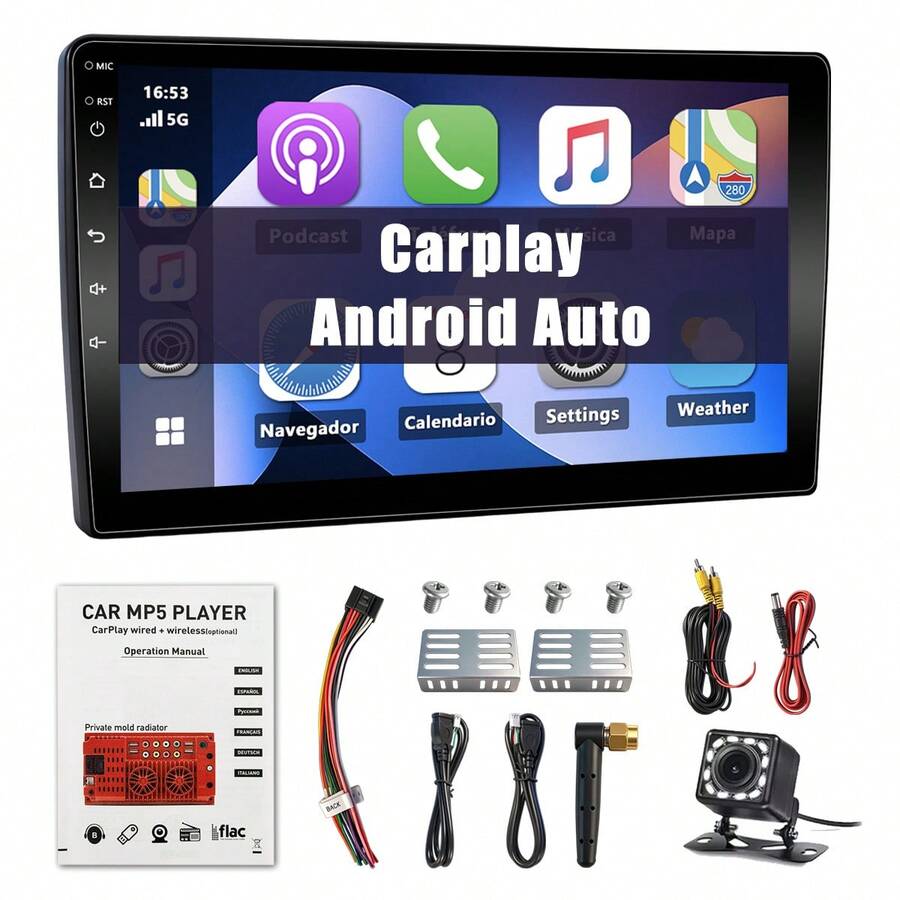 2 Din Car Stereo Wireless Touchscreen CarPlay 9 Inch & 10 Inch IPS Android Car Stereo Bluetooth Mirrorlink With Camera EQ FM USB - A - View 1