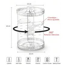 Organizador de Maquillaje Giratorio 360° 7 Niveles Multiusos - transparente - Ver 2
