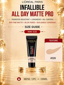 L’Oreal Paris L'Oreal PRO 粉底液 #320，10/35ml，雙重控油配方，高遮瑕，防水防暈染，輕盈配方，持久霧面妝效，適合油性肌膚 - 吸油棒PRO恆放溢彩持色粉底液#320 - 查看 13