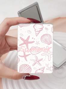 1 pezzo Specchio da toeletta portatile serie Y2K, specchio a mano pieghevole leggero e ultra sottile, in pelle PU durevole, adatto a tutte le persone e per molteplici occasioni, specchio da tasca rettangolare con stampa di leopardo cartone animato, stella marina, conchiglia, fiocco e motivo a stella, raffinato e delicato, struttura pieghevole, durevole e affidabile, resistente alle cadute, comodo da trasportare, specchio da trucco portatile con coperchio ribaltabile a 180°, multifunzionale - Multicolore - Visualizzare 16