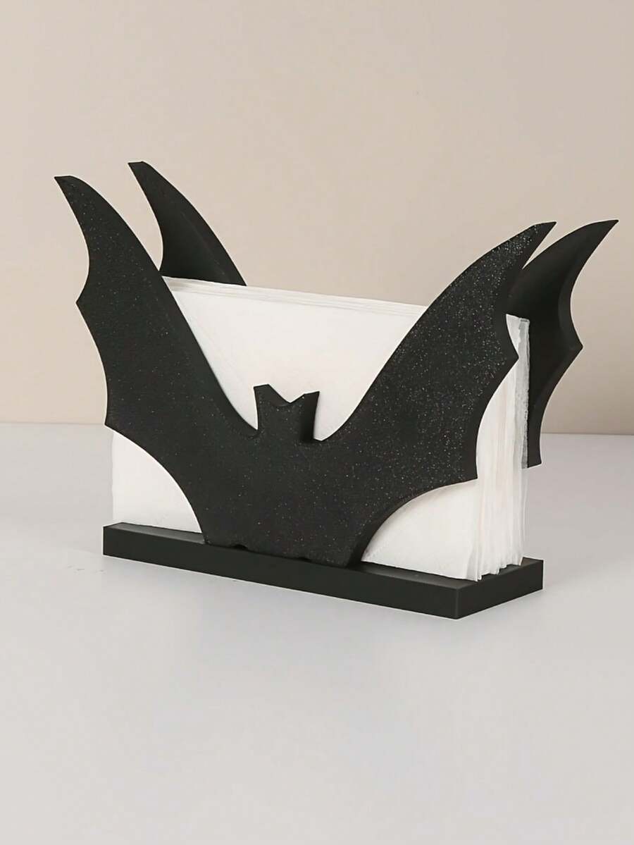 1pc Gothic Bat Napkin Holder - Artistic Table Napkin Organizer, Perfect For Restaurant And Kitchen Decor, Ideal For Halloween, Christmas, Thanksgiving And Valentine's Day, Suitable For Restaurant, Cafe And Hotel Decoration Room Decor Home Decor Halloween Decor - Tissue Holder - View 1