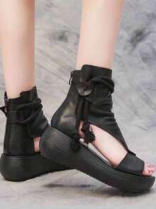 Women Platforms & Wedge Sandals - Black - View 6