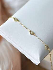 1 pieza Pulsera de plata de ley S925 con corazón suave y fresco para mujeres, joyería de mano de cadena delicada de lujo ligero y moda de alta gama, pulsera minimalista personalizada con pequeño corazón para fiesta, viaje, desplazamiento, uso versátil - Amar - Ver 7