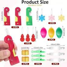 EDCUEBE7 Accesorios de costura Enhebrador de agujas de material plástico adecuado para coser, Enhebrador de plástico DIY, Enhebrador de punto de cruz, Enhebrador de agujas, Hilo de coser - Enhebrador plegable - Ver 10