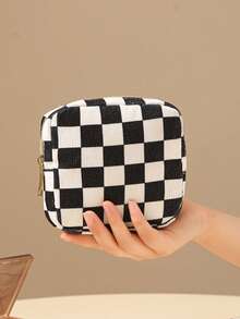 Bolsa de maquillaje de pana para mujeres 2025 nueva bolsa de tocador portátil para viajes, organizador de cosméticos para lápiz labial, herramientas de maquillaje, toallas sanitarias y tampones - Multicolor - Ver 20