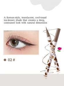 FLORTTE Wow So Thin Eyeliner Pen Series 0.55ml 02# Super Thin Cold Tea Brown - 02# Fine Cold Tea Brown Juice 0.55ml - View 6