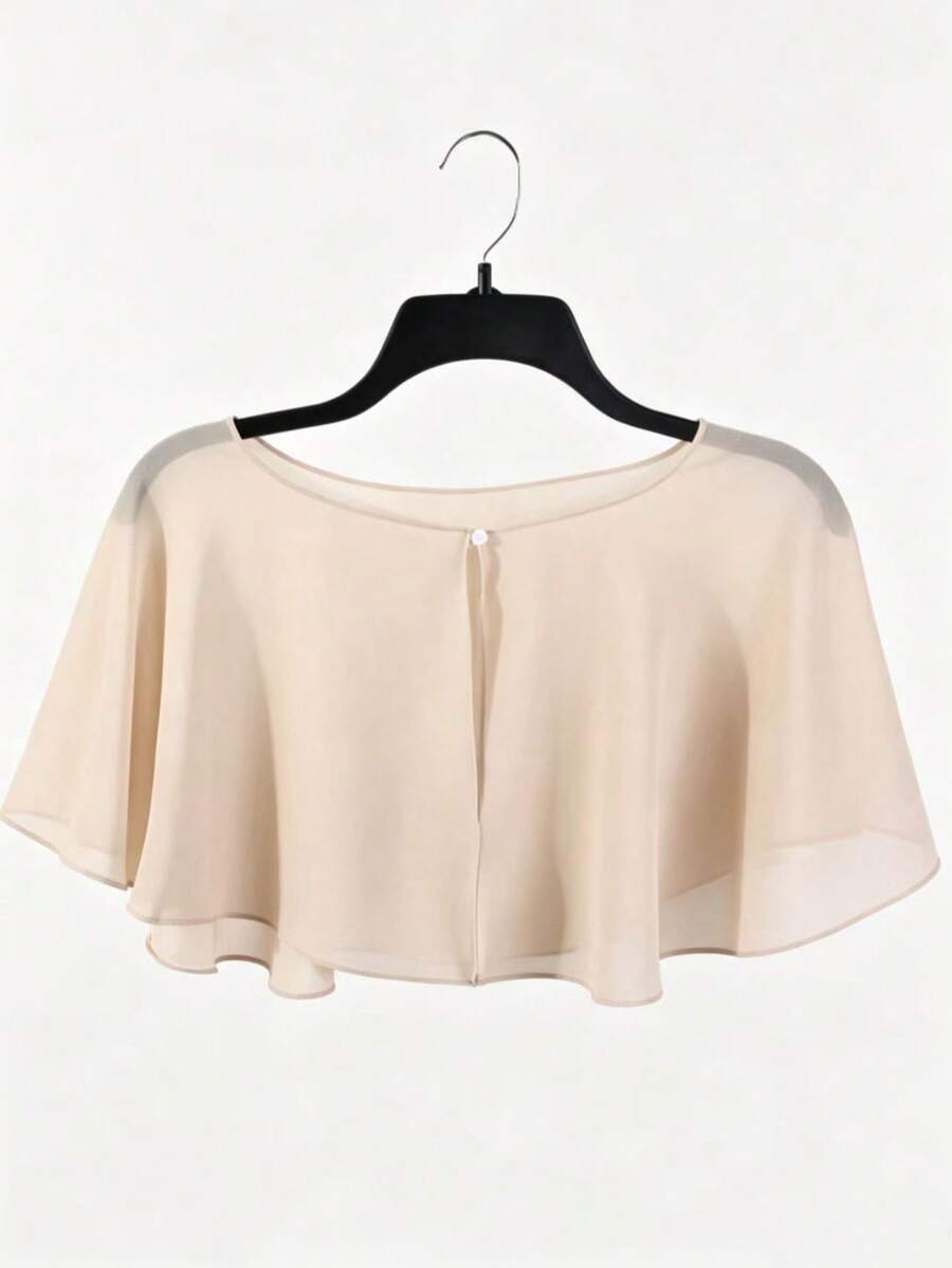1pc Women's Solid Color Casual Shawl, Suitable For Daily Wear, Women's Scarf Shawl Accessory - Beige - View 1
