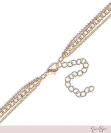 Jessica Simpson 3 Layer Heart Necklace For Women 19"+2", Gold-Tone Layered Necklace With Heart Pendants And Crystals - 1 - View 4