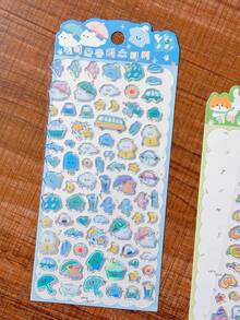 Juego de pegatinas de cristal láser de resina, adecuado para decoración de planificador y manualidades hechas a mano - Multicolor - Ver 10