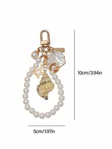 Cute Beaded Pendant, Asymmetrical Shell, Starfish, Conch And Starfish Packaged Jewelry, Wallet Pendant, Elegant Women's Accessory, Beach Accessory | Elegant Keychain, Suitable For Men And Women, Perfect For Beach Summer Vacation, Ocean Embroidered Gift, Suitable For Women's Car Keys, Packaged Jewelry, Decoration, Gift, Perfect Gift For Holidays, Birthdays, School Opening, Anniversaries, Weddings, Teacher's Day And More - Multicolor - View 9