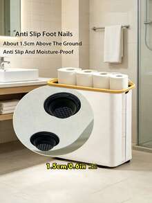 Baofeng Collapsible Toilet Paper Storage Rack With Lid, Bathroom/RV/Closet Storage Basket, Holds 12 Standard Toilet Paper Rolls, Dust-Proof Tissue Box, Tool-Free Quick Assembly, Compact Space-Saving Storage Solution - With Perspective Edges - View 5