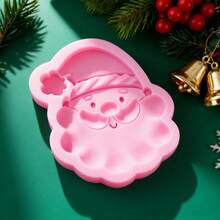 1pc Santa Claus Pattern Silicone Mold, Suitable For Photography Props, Handmade Crafts, Plaster And Holiday Candle Decoration, Easy Release, Reusable - Pink - View 5