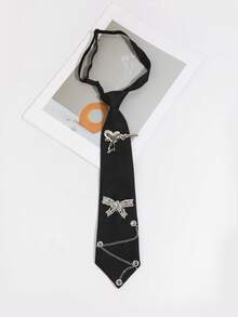 1 pieza Collar casual de moda para mujer con decoración de cadena en forma de corazón/mariposa sin nudo, adecuado para campus, actuaciones, accesorio de atuendo para sesión de fotos - Multicolor - Ver 15