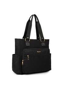 LEQUEEN 1pc Oxford Cloth Mommy Bag Multi-Functional Diaper Bag With Large Capacity And Handle, Perfect  And Storage - Black - View 12