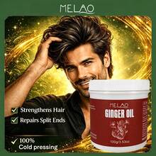 MELAO 100% 纯天然冷压未精炼生姜油，适用于干性头皮和毛躁发质，滋养强韧亮泽秀发，提升柔软度和光泽，天然护发，100克/3.53盎司 - 100g - 查看 2