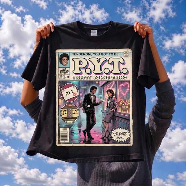 Camiseta de cómic de  PYT, Pretty Young Thing para uso diario, escuela, salidas, deportes al aire libre, festivales de música, fiestas navideñas, vacaciones de verano en la pl