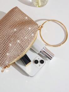 European And American Style Fashion Elegant Evening Bag Mini Mine Bag With Rhinestone Decoration Handbag - Champagne - View 7