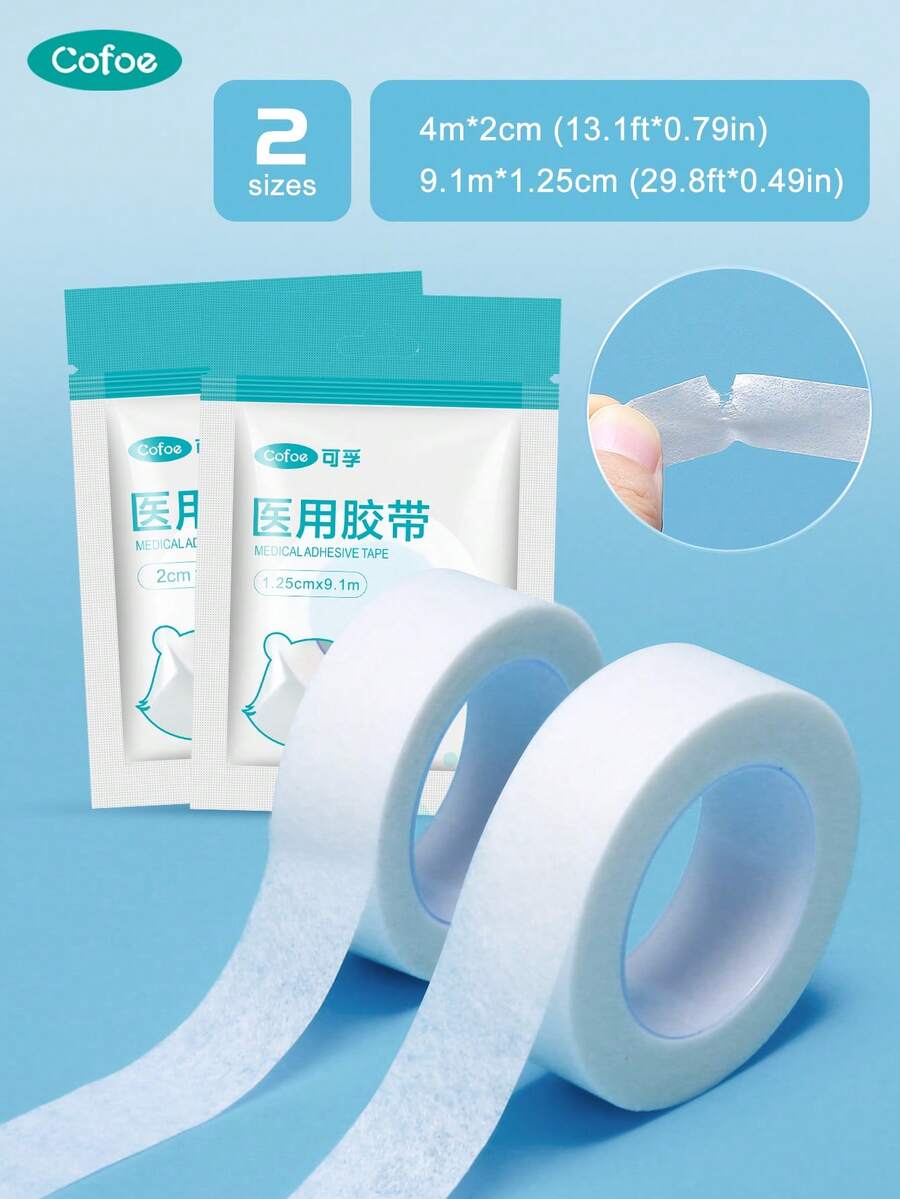 Cofoe 紙膠帶 1 捲-無乳膠低過敏性柔軟紙製手術膠帶,適用於皮膚手術膠帶、紗布敷料固定、傷口急救膠帶 - ADHESIVE TAPE - 查看 1